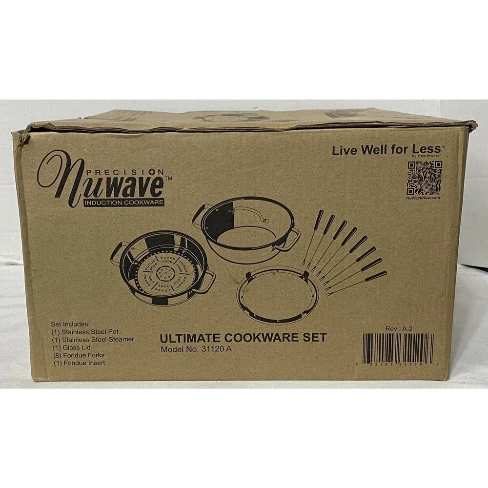 NuWave 31120 Ultimate Stainless Steel Cookware Set Induction Pot Steamer Fondue